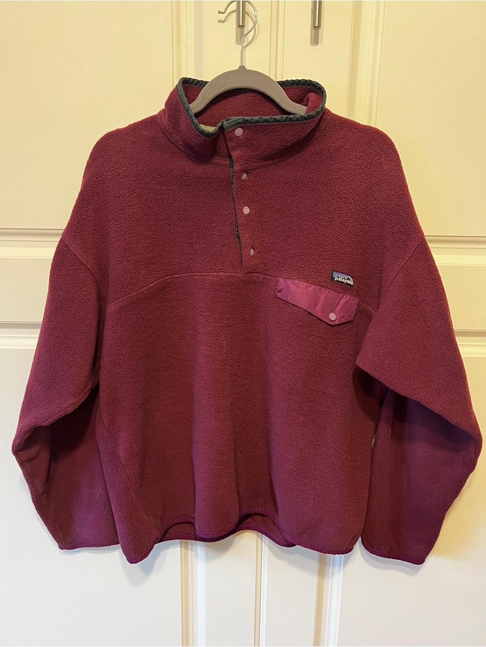 Patagonia Vintage Mid-90s Synchilla Snap T Fleece Mens L Purple